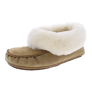 Navajo Mens Suede Shearling Lined Moccasin Slippers