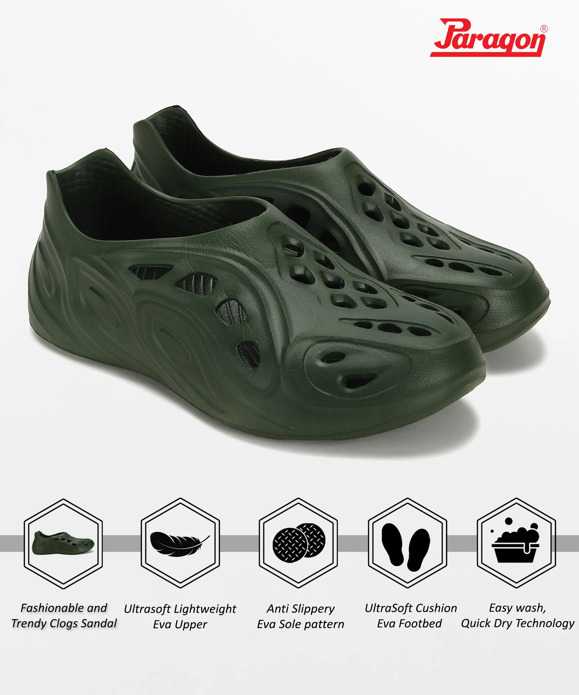 Paragon K10919G Men Casual Clogs | Stylish, Durable | Casual & Comfortable | For Everyday Use