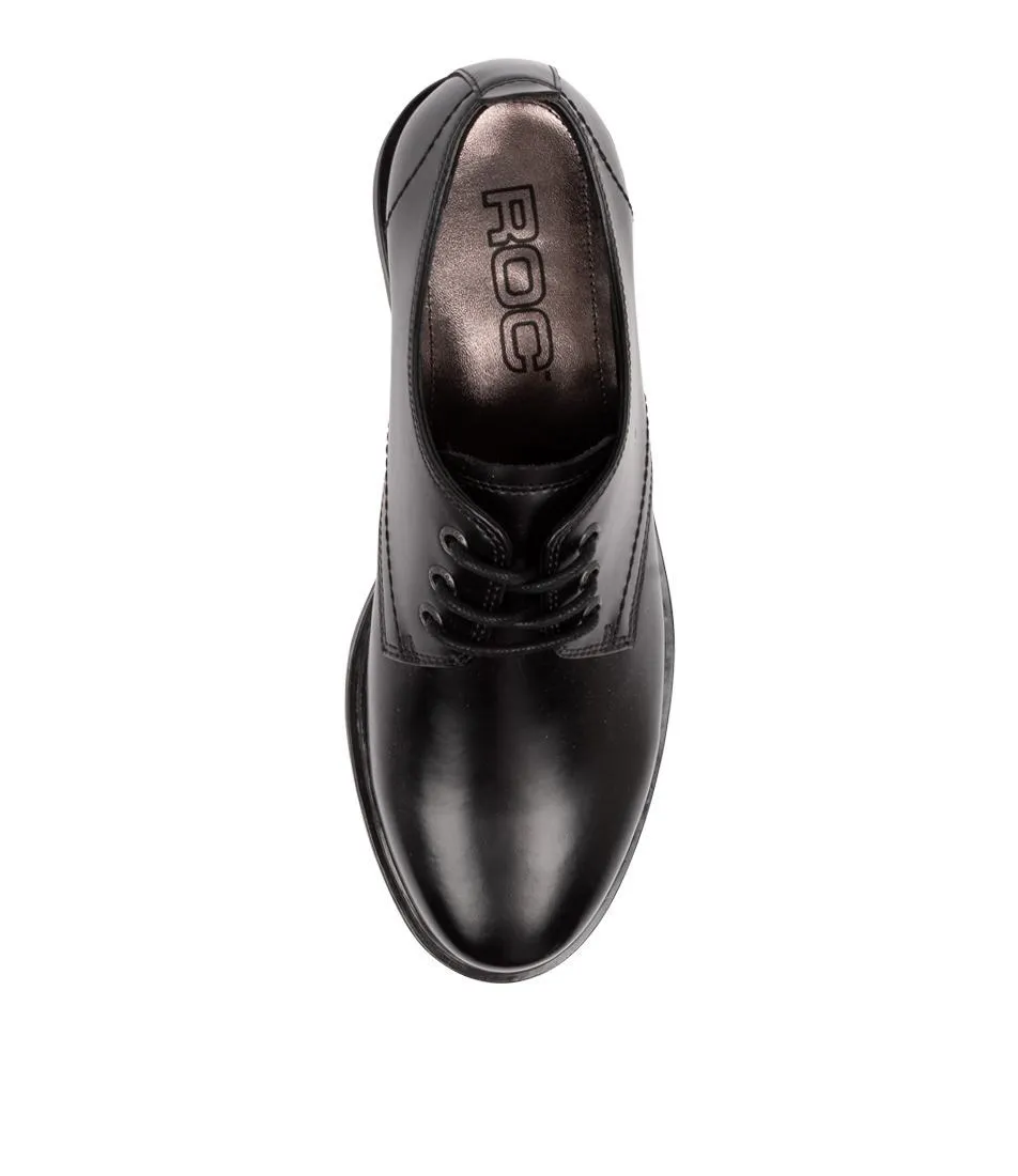ROC BOOTS UNISEX SENIOR LUXE LEATHER BLACK SHOE