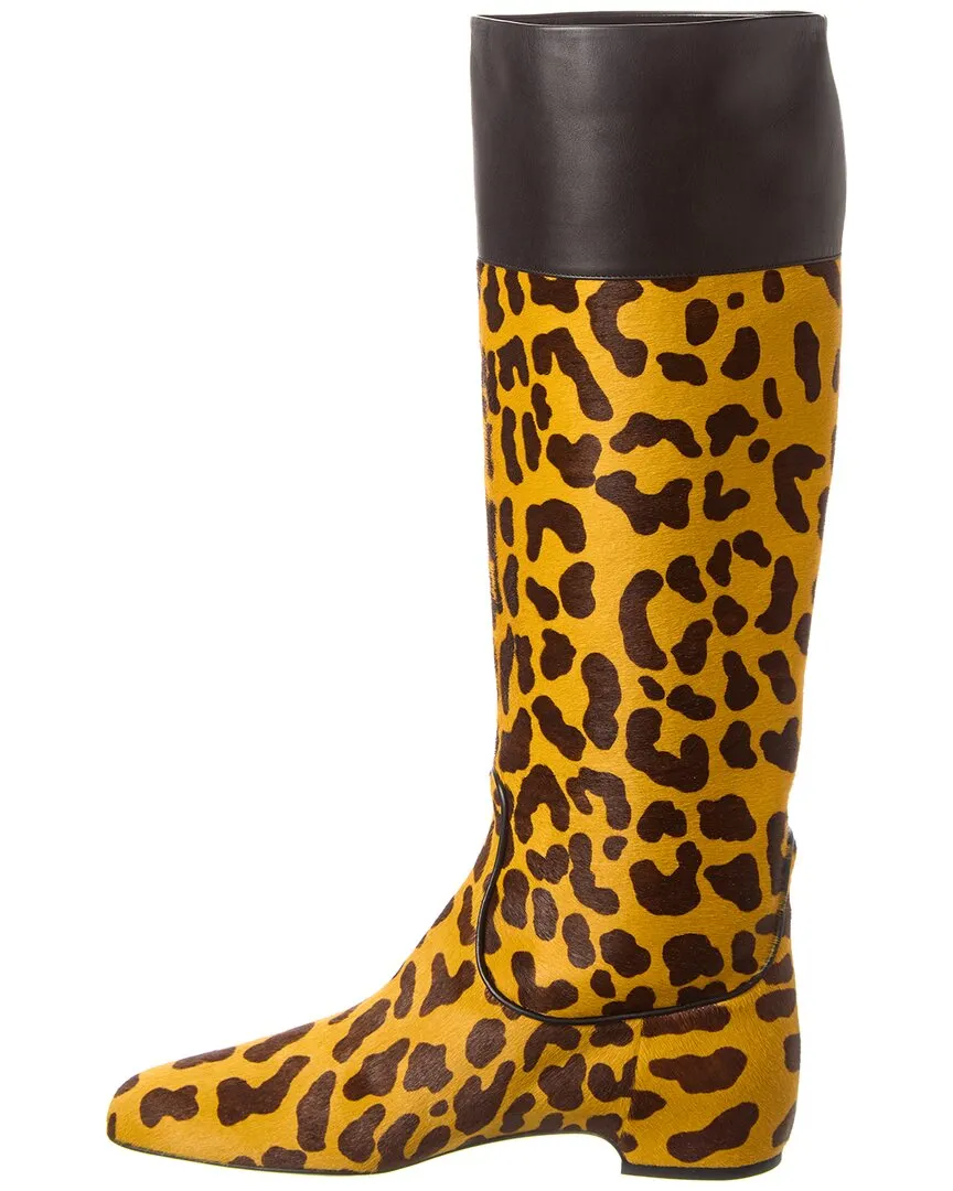 Roger Vivier Haircalf & Leather Knee-High Boot