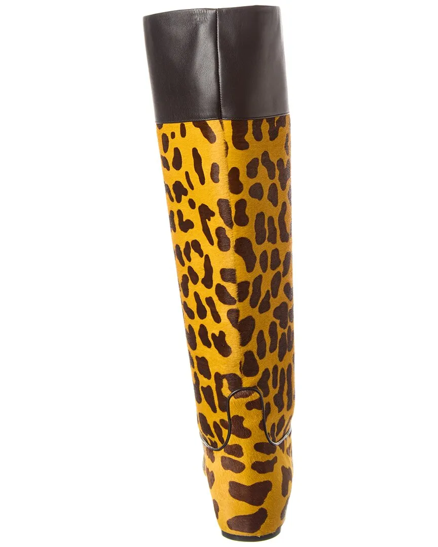 Roger Vivier Haircalf & Leather Knee-High Boot