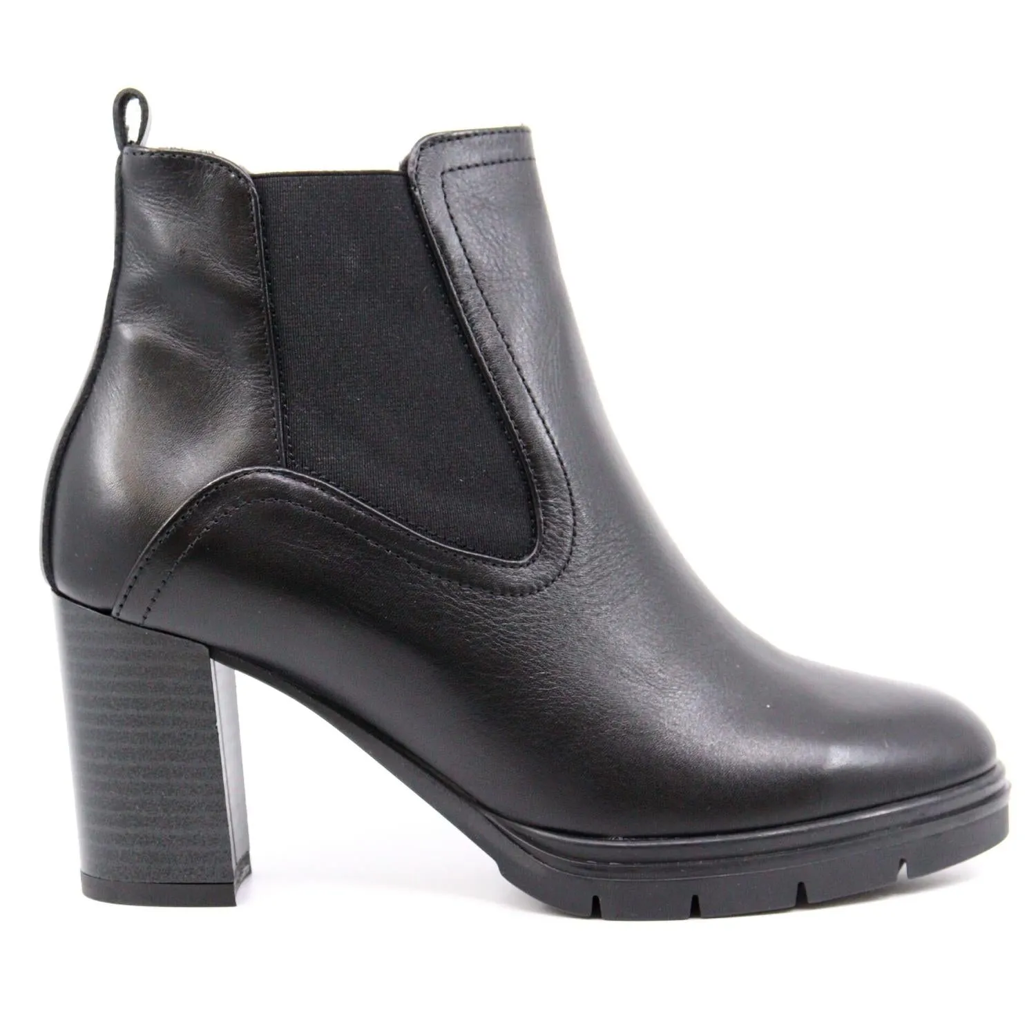 Ruby Leather Ankle Bootie In Black