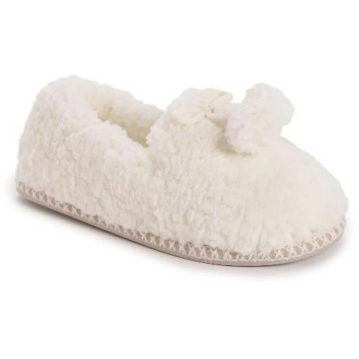 Rylee Mae Womens Bow Faux Fur Slide Slippers