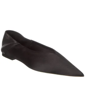 Saint Laurent Nour Silk & Leather Slipper
