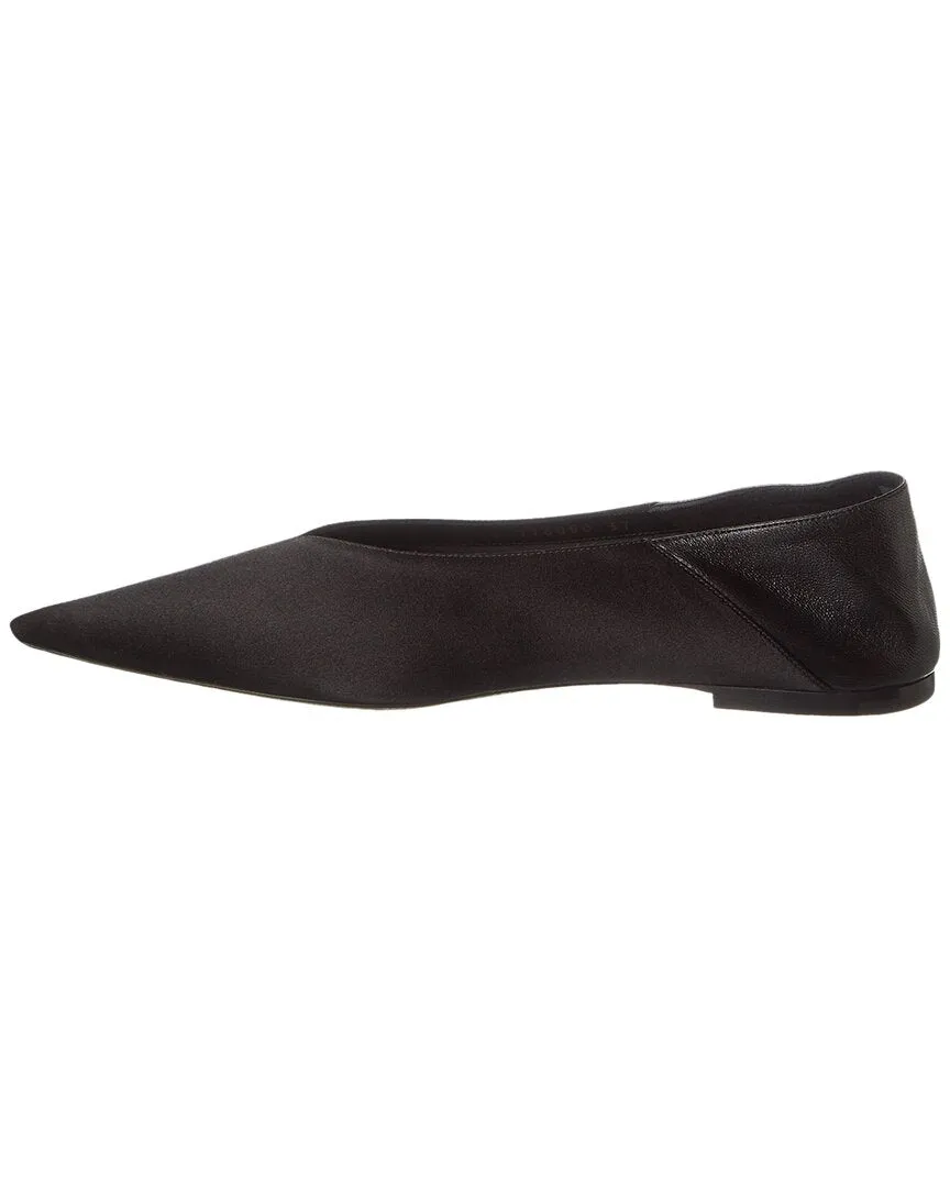 Saint Laurent Nour Silk & Leather Slipper