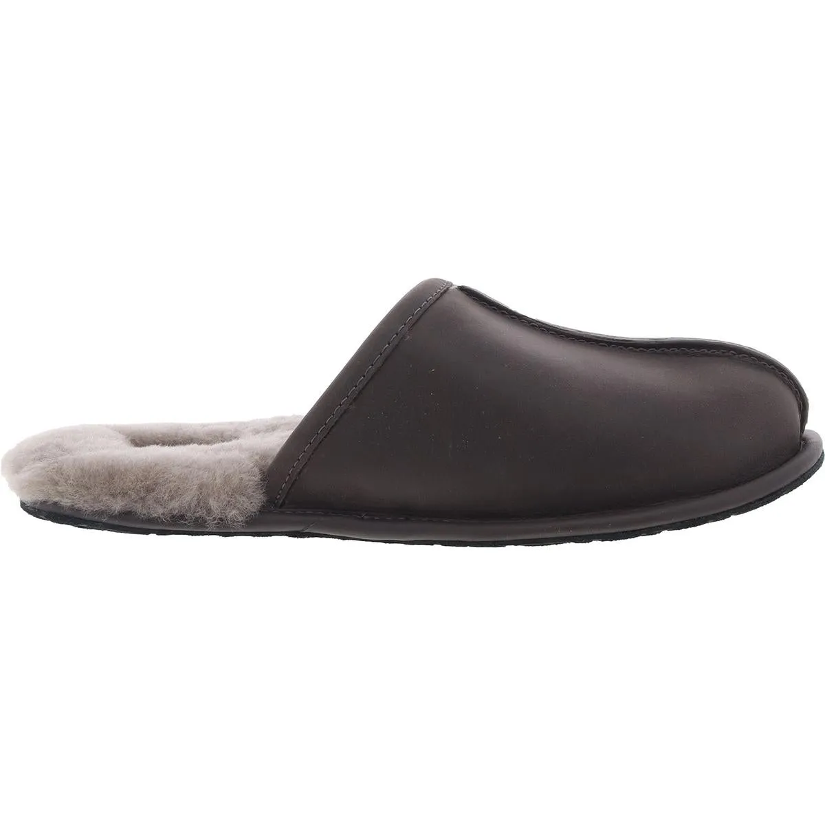 Scuff Mens Lined Leather Scuff Slippers