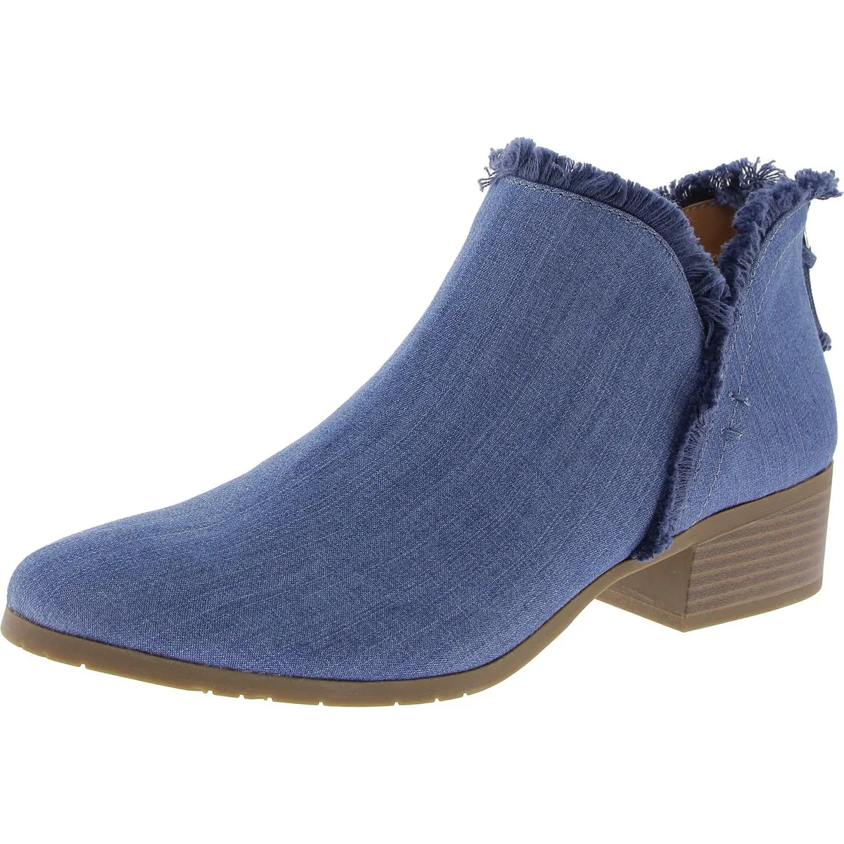 Side Skip Womens Padded Insole Block Heel Chelsea Boots