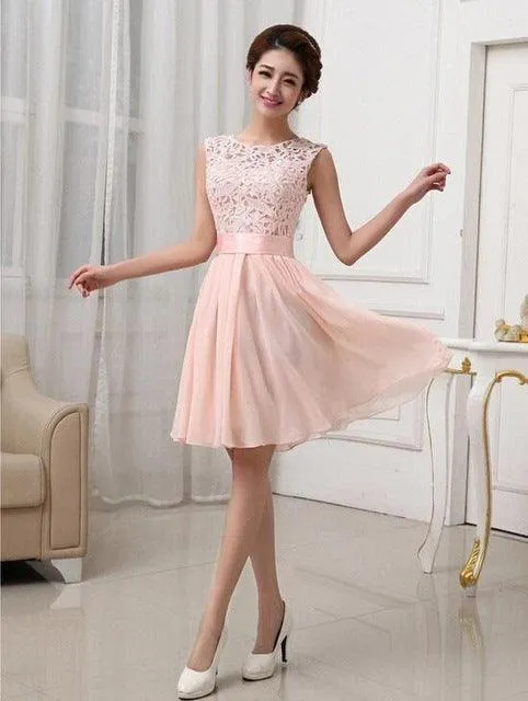 Sleeveless Sashes Knee-length Tank Slim Sexy Homecoming Dress