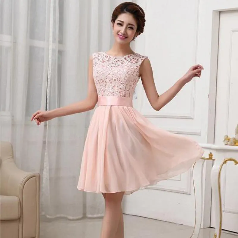 Sleeveless Sashes Knee-length Tank Slim Sexy Homecoming Dress