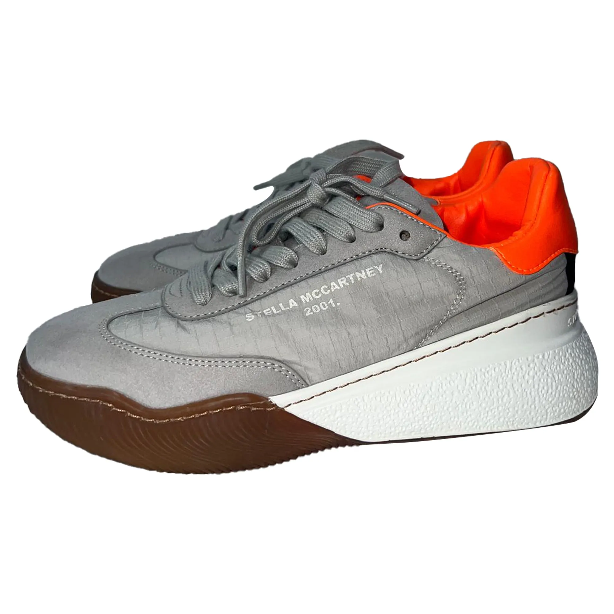 Stella Mccartney Loop Lace-Up Sneakers in Multicolor Polyester and Suede