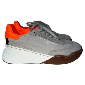 Stella Mccartney Loop Lace-Up Sneakers in Multicolor Polyester and Suede