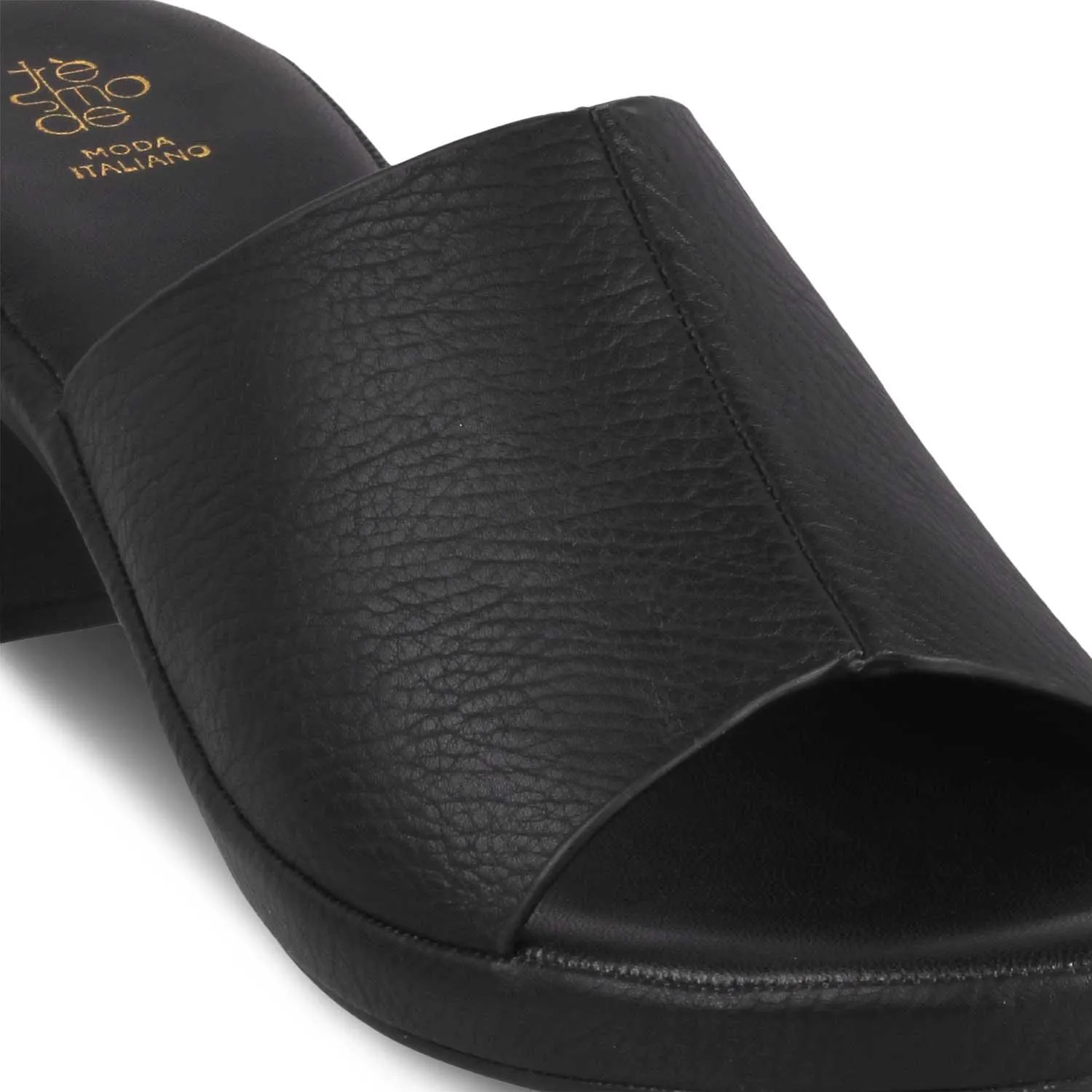 The Brixy Black Women's Casual Block Heel Sandals Tresmode