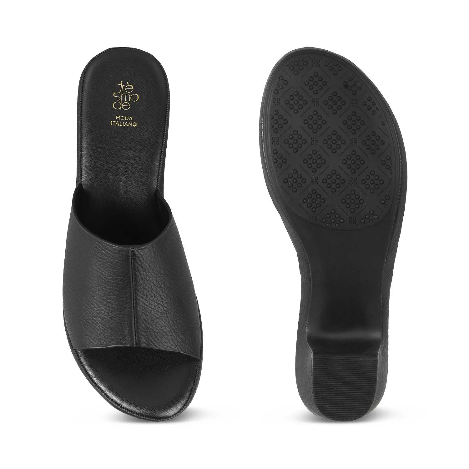 The Brixy Black Women's Casual Block Heel Sandals Tresmode