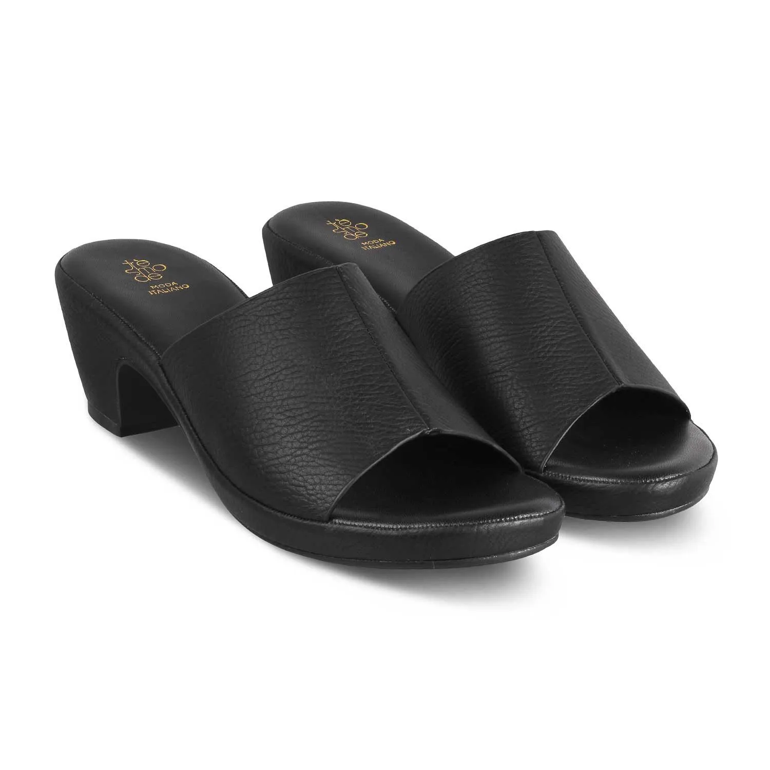 The Brixy Black Women's Casual Block Heel Sandals Tresmode