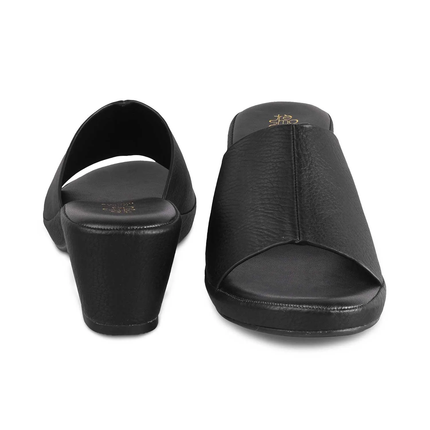 The Brixy Black Women's Casual Block Heel Sandals Tresmode