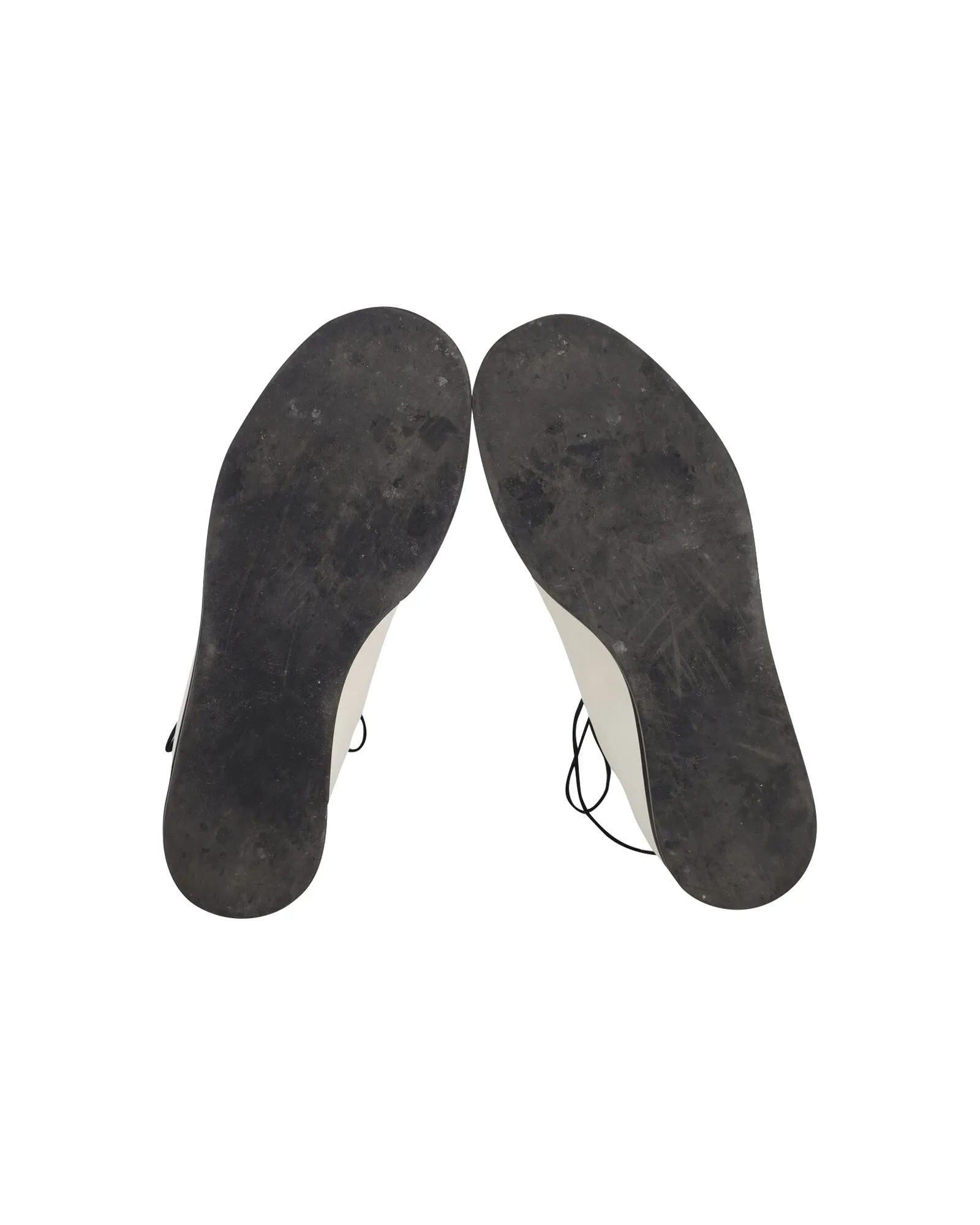 The Row Patty Lace-Up Combat Boots in White Leather
