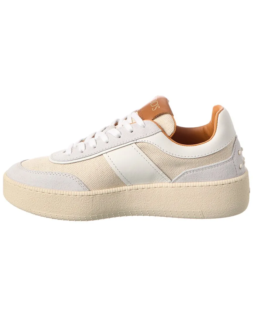 TOD’s Cassette Canvas & Leather Platform Sneaker