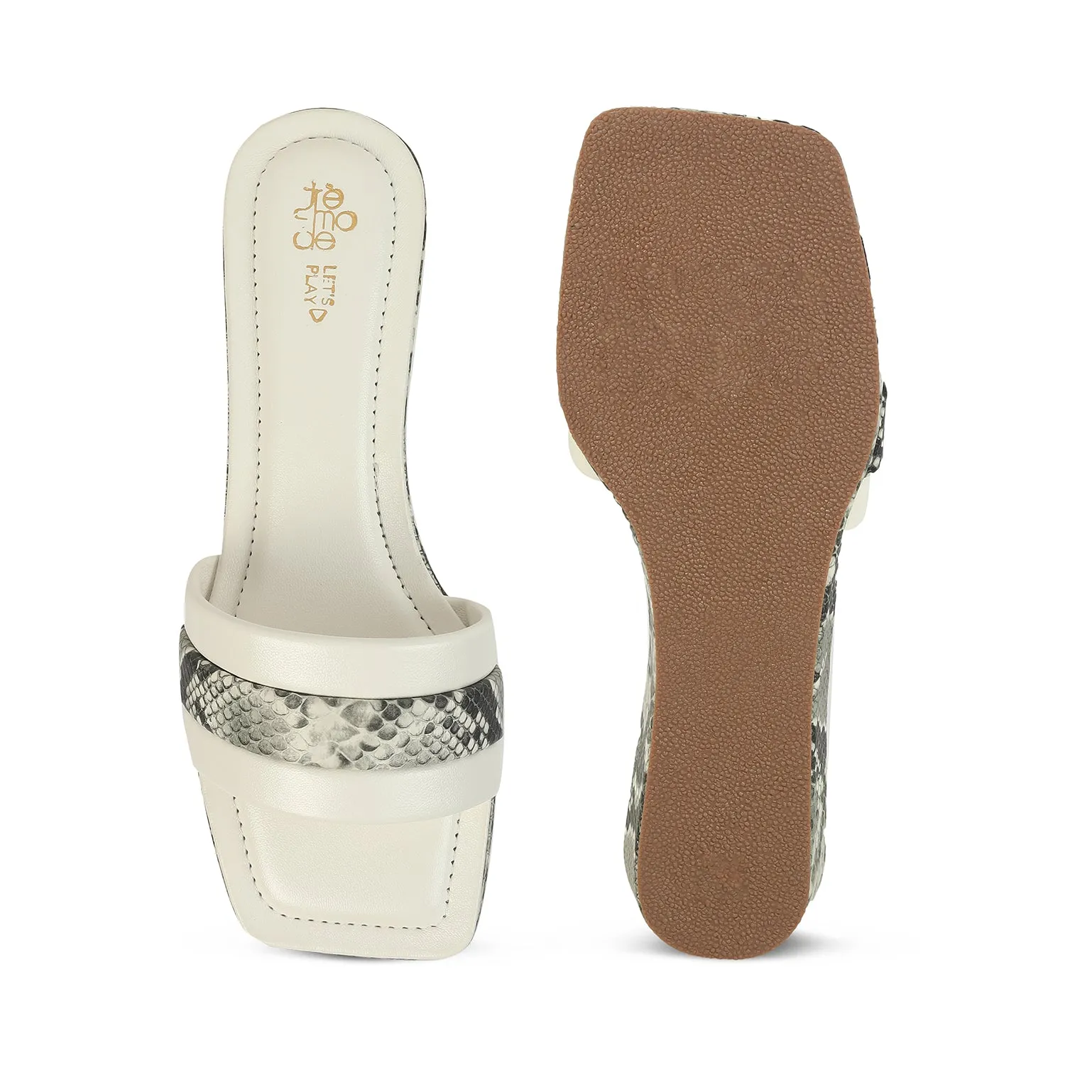 Tresmode Kelo White Women's Dress Small Wedge Sandals