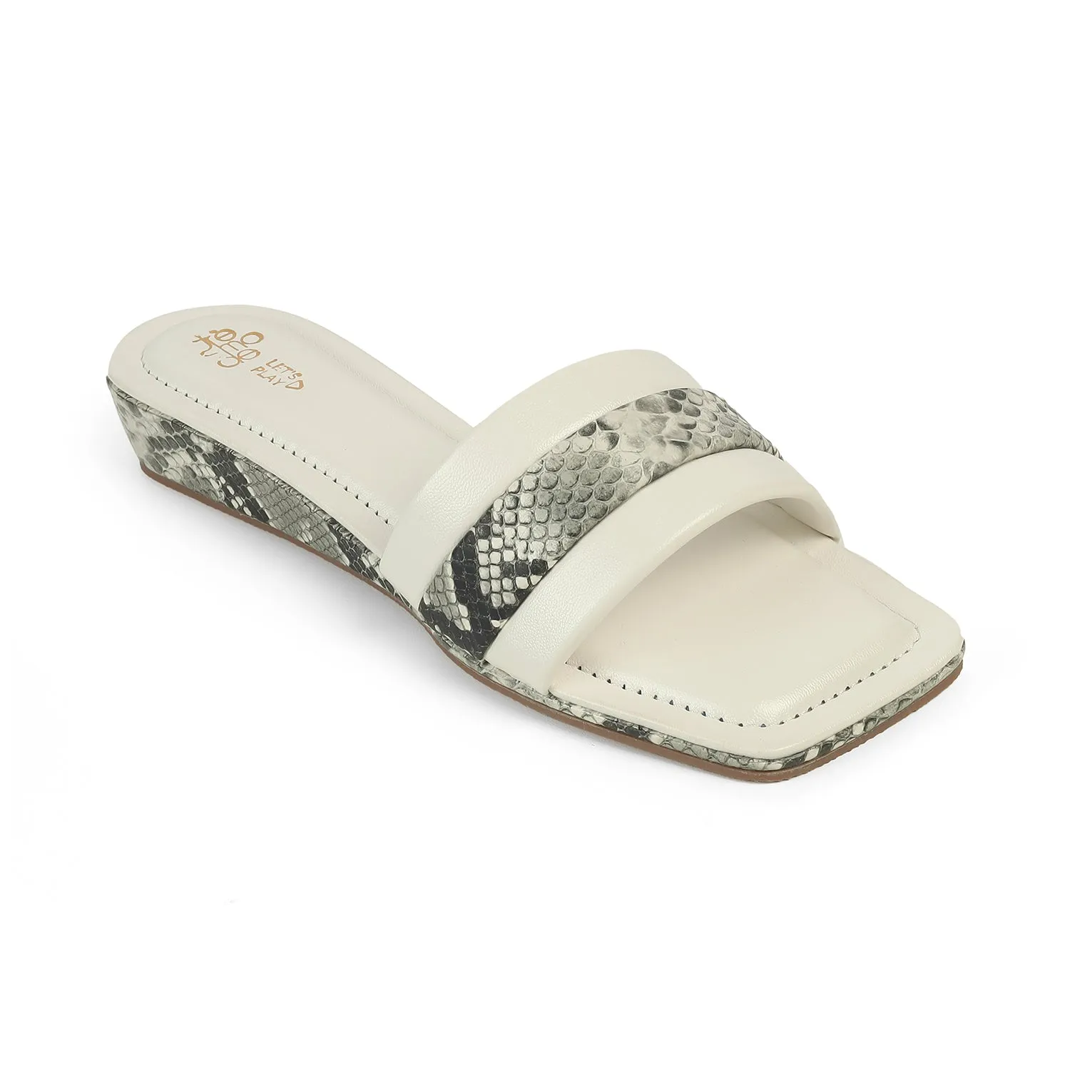 Tresmode Kelo White Women's Dress Small Wedge Sandals
