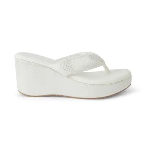 Tresmode Thede White Women's Dress Wedge Heel Sandals
