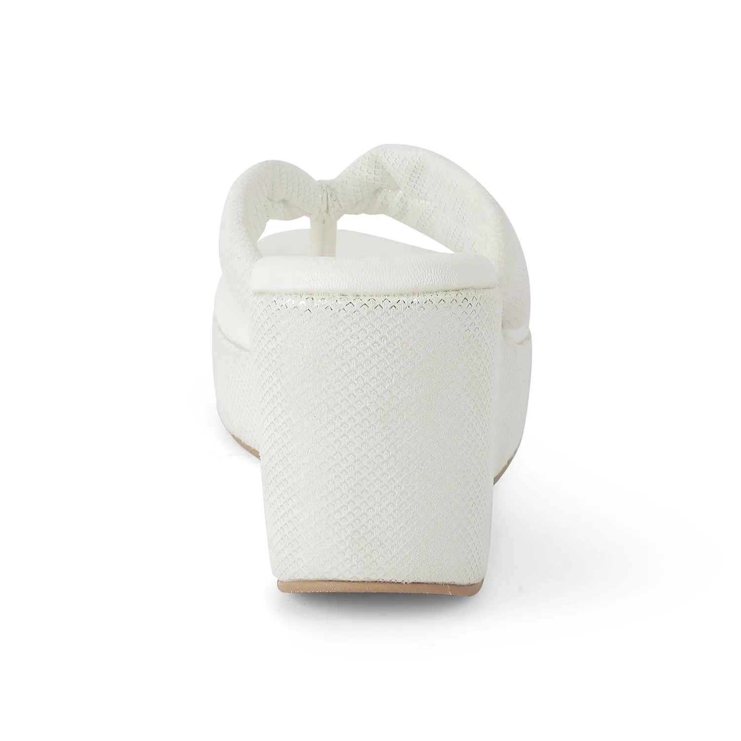 Tresmode Thede White Women's Dress Wedge Heel Sandals