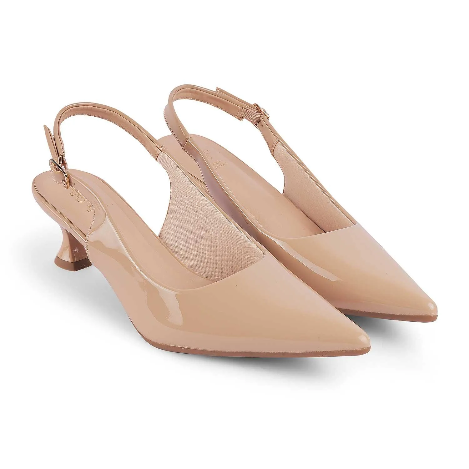 Tresmode Tokyo Beige Women's Dress Kitten Heel Slingback Pumps