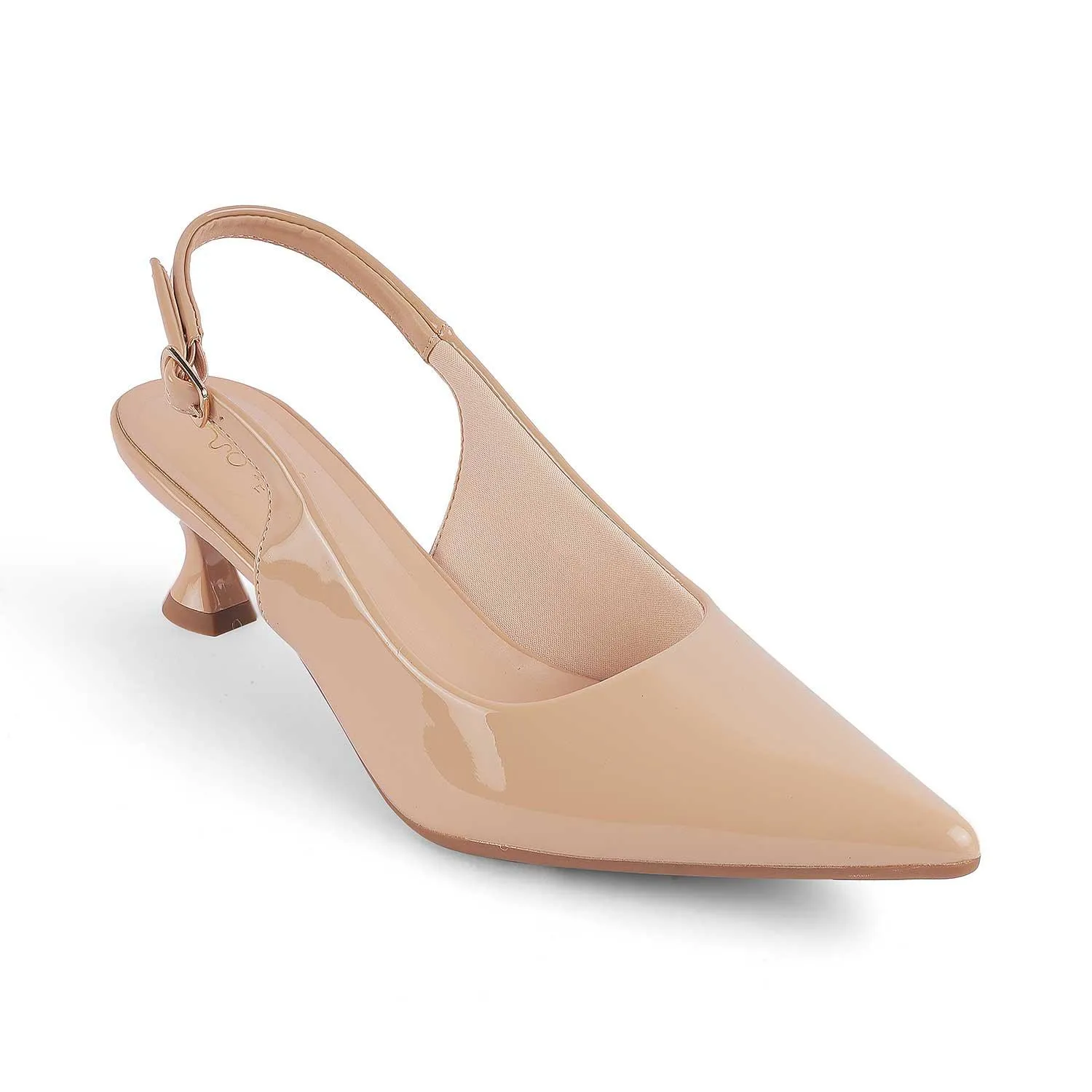 Tresmode Tokyo Beige Women's Dress Kitten Heel Slingback Pumps