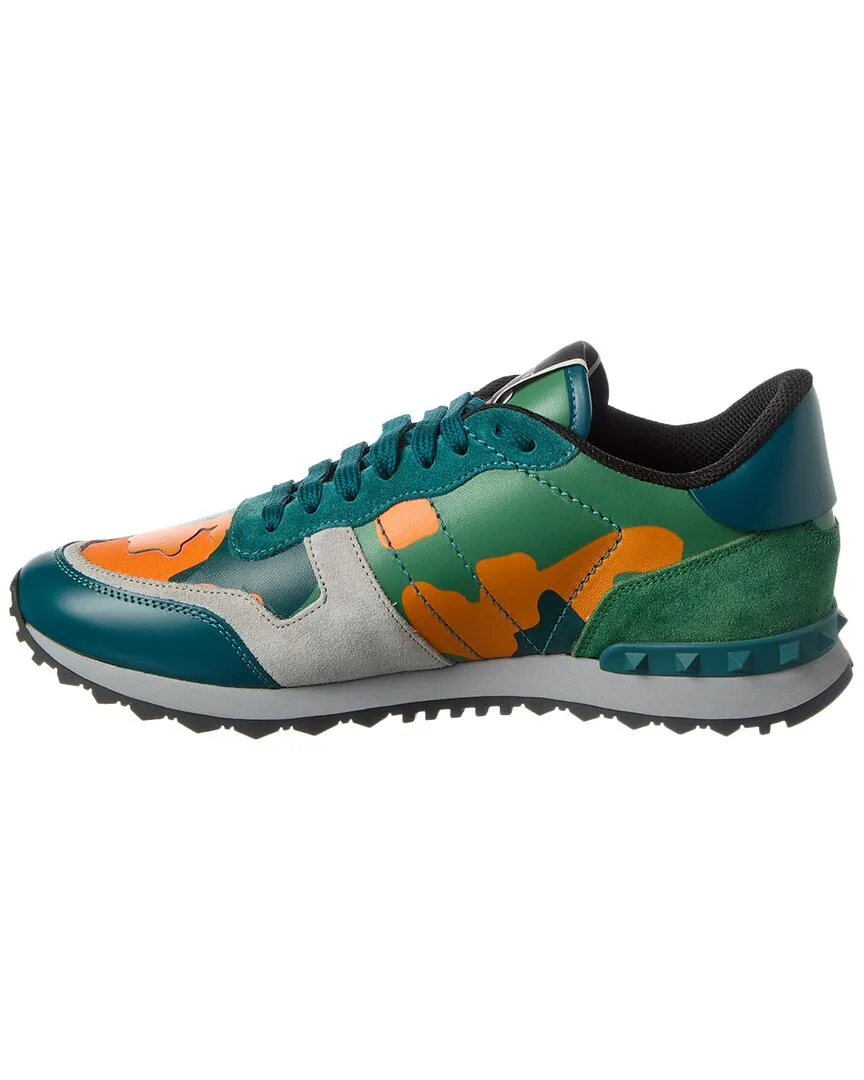 Valentino Camo Canvas & Leather Sneaker