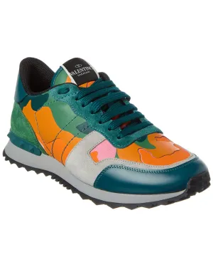 Valentino Camo Canvas & Leather Sneaker