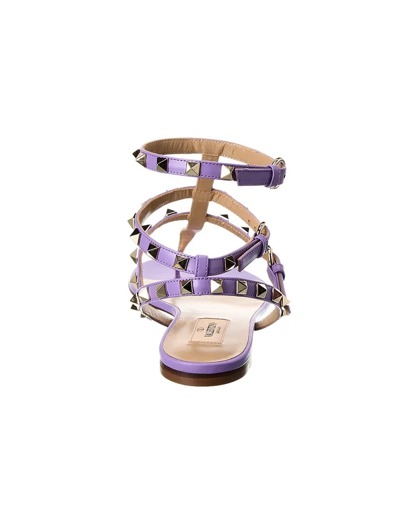 Valentino Rockstud Caged Leather Ankle Strap Sandal
