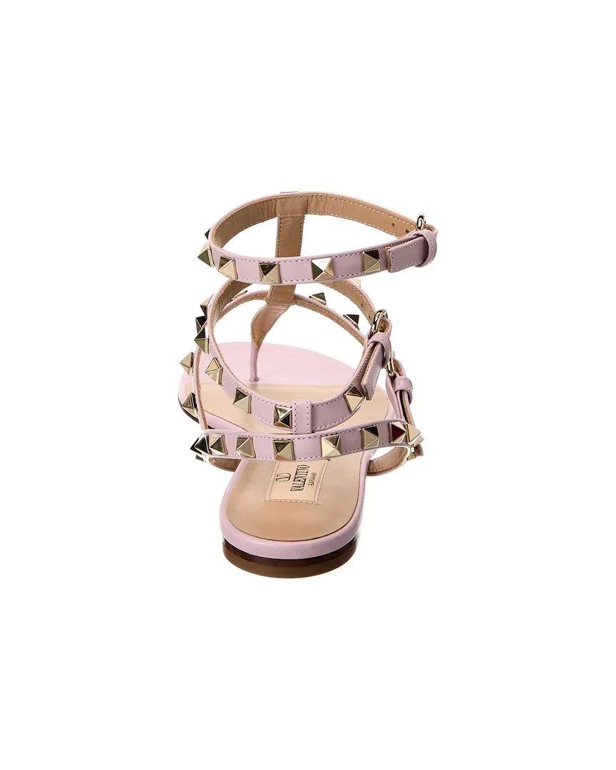Valentino Rockstud Caged Leather Ankle Strap Sandal