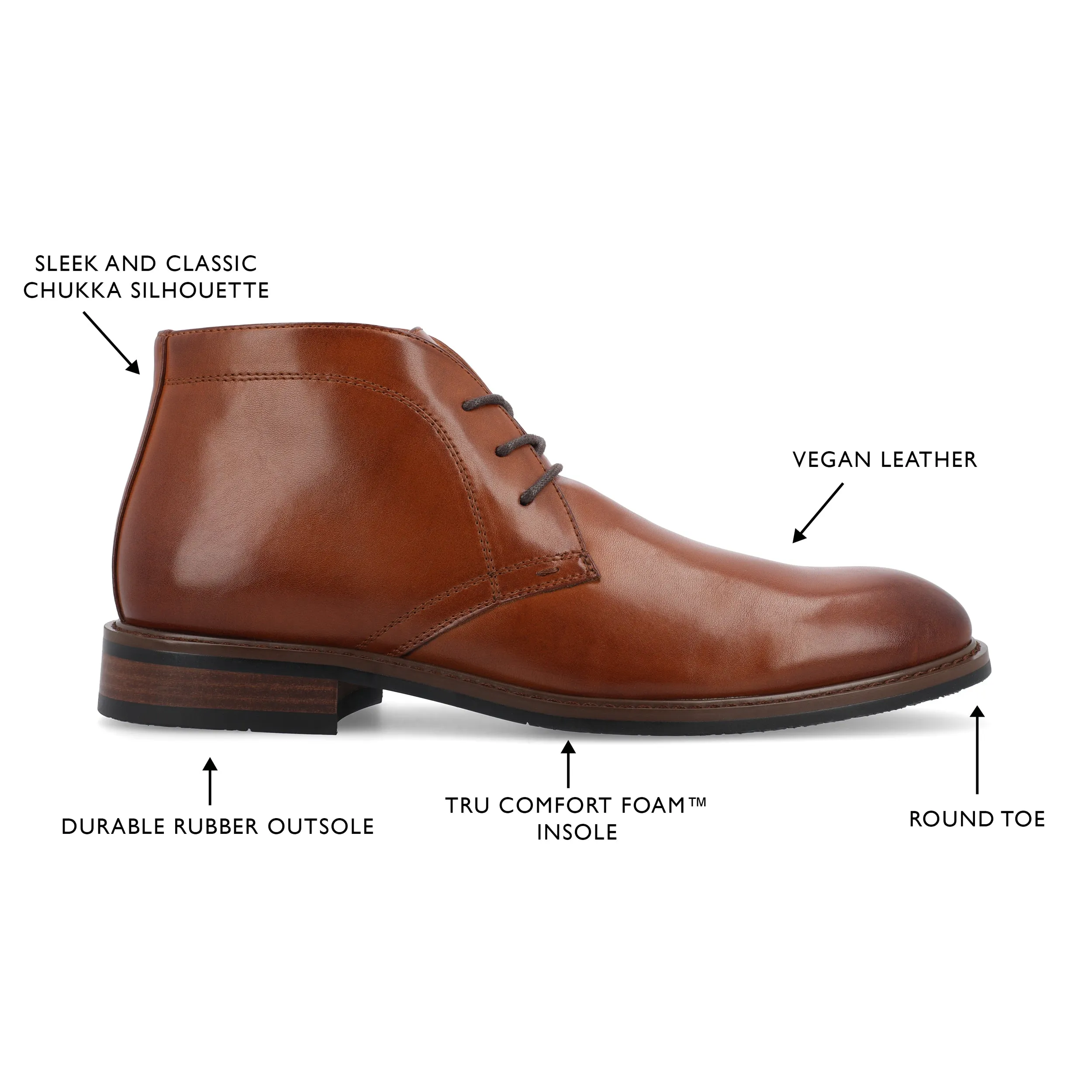 Vance Co. Linus Plain Toe Chukka Boot