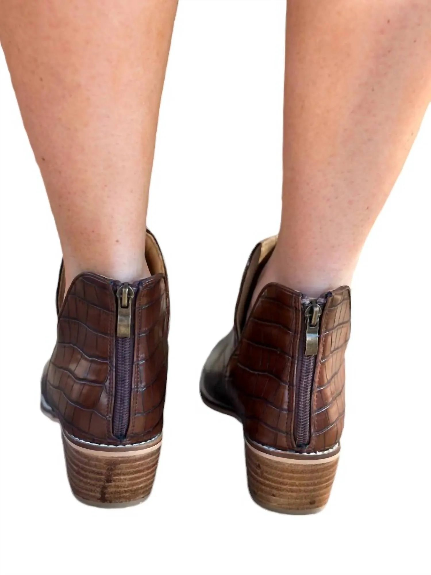 Vanish Crocodile Bootie In Dark Brown