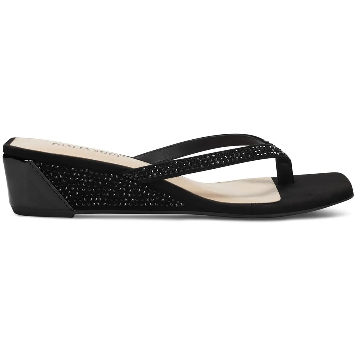Verra Womens Faux Suede Square Toe Wedge Sandals