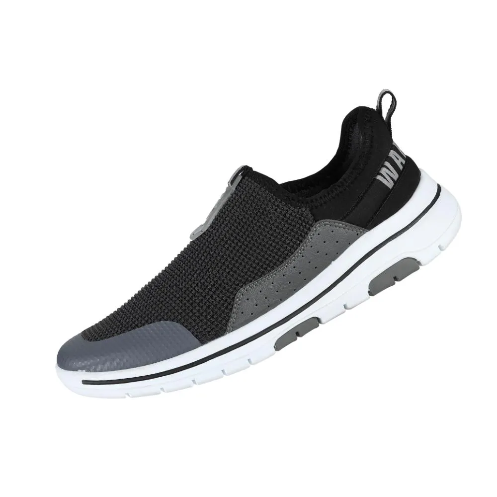 Warrior Grey Non-Lacing Casual Shoes For Men Easy Walk By Liberty