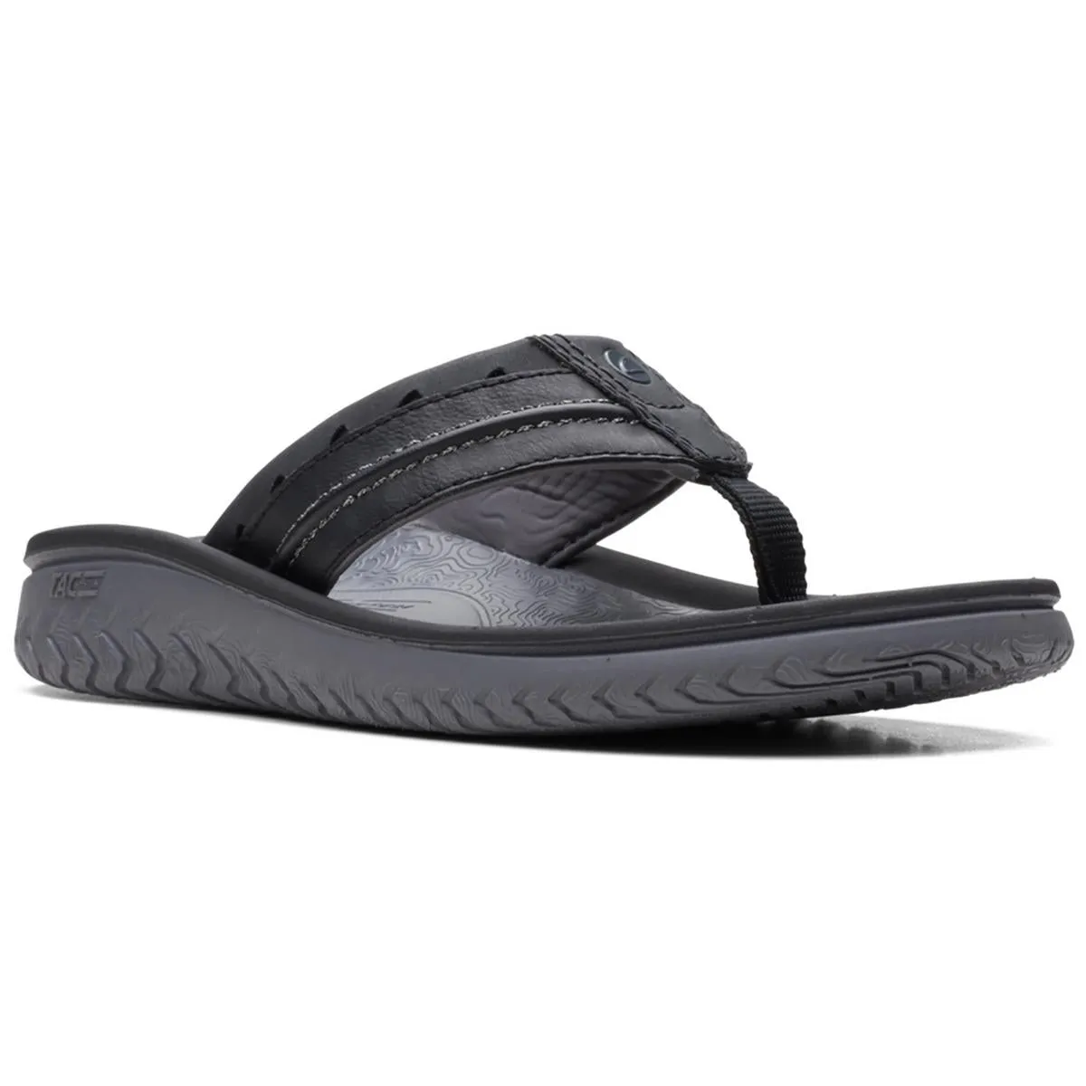 Wesley Post Mens Solid Leather Flip-Flops