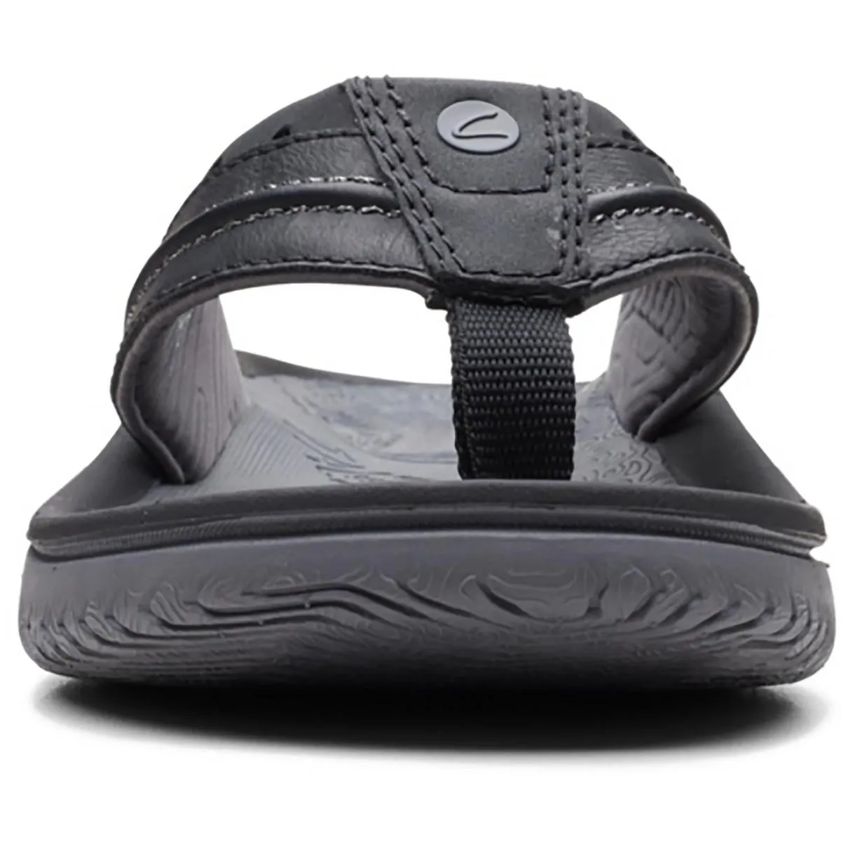 Wesley Post Mens Solid Leather Flip-Flops