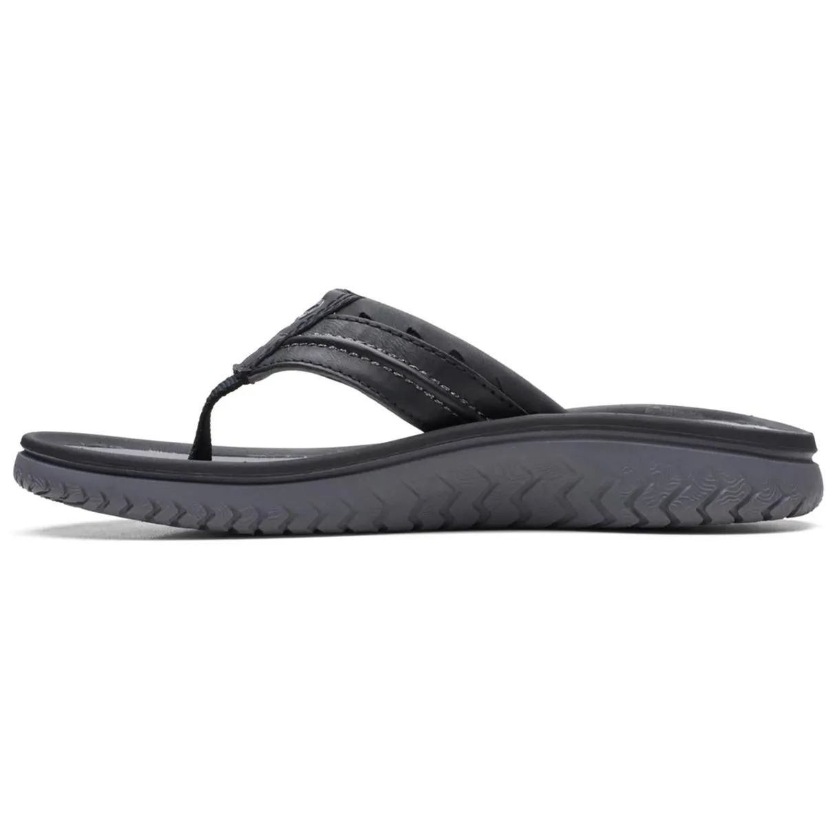 Wesley Post Mens Solid Leather Flip-Flops