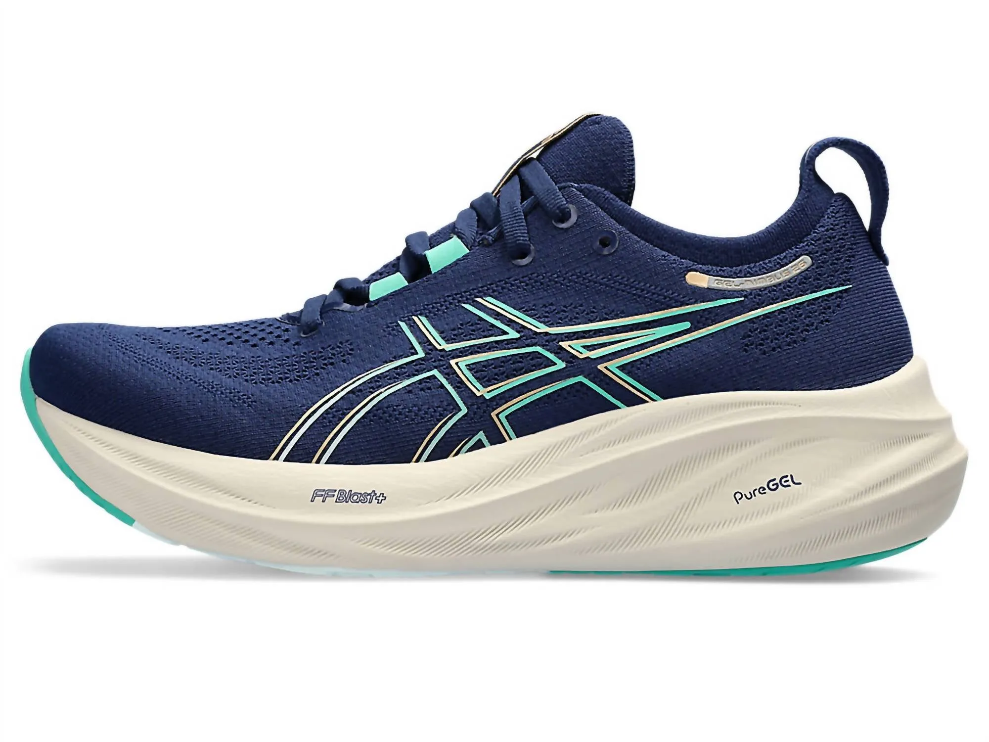 Women Gel-Nimbus 26 Running Shoes In Blue Expanse/aurora Green