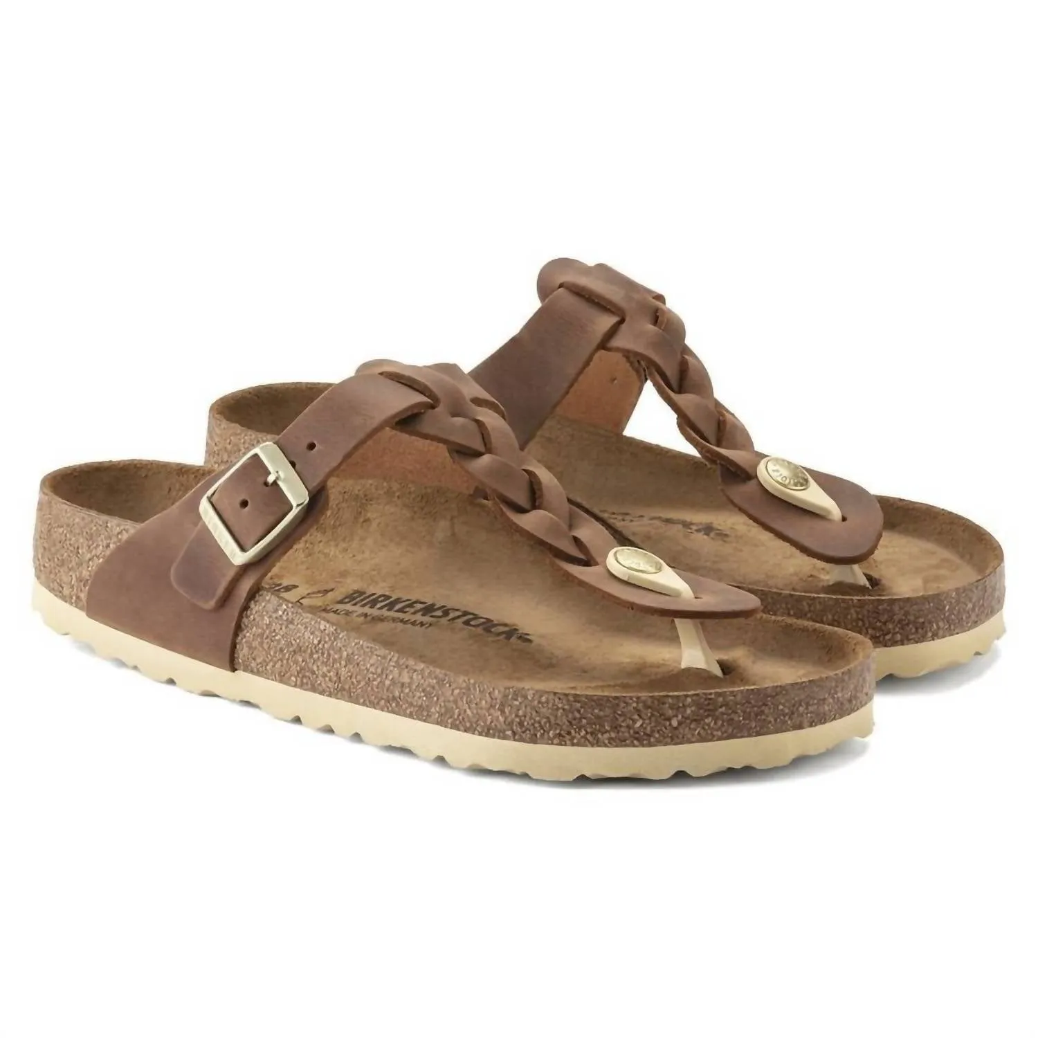 Women Gizeh Braid Sandal In Cognac