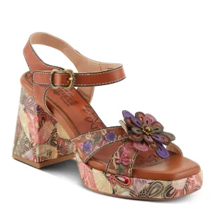 Women Reflective Sandal In Camel Multi