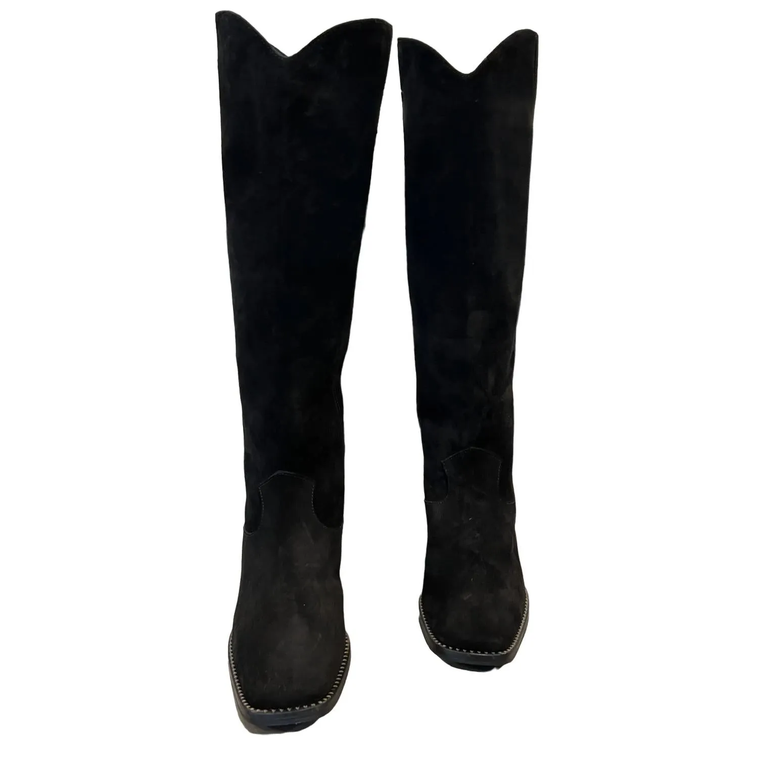 Women's Angie Tall Western Boot In Black Suede