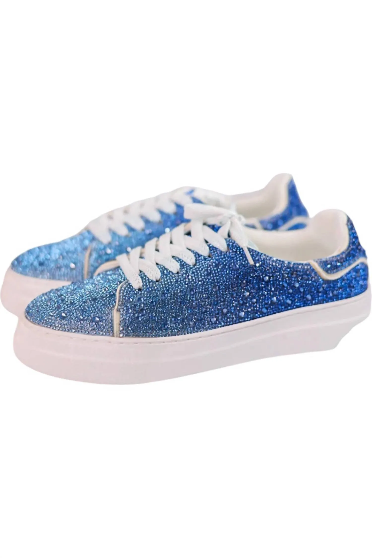 Women's Bedazzled Sneakers In Ombre Blue