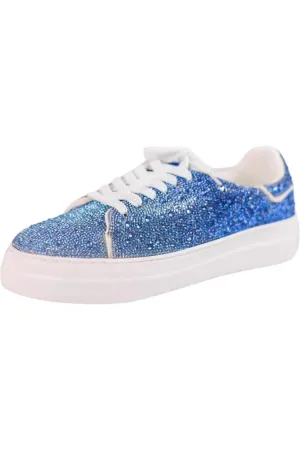 Women's Bedazzled Sneakers In Ombre Blue