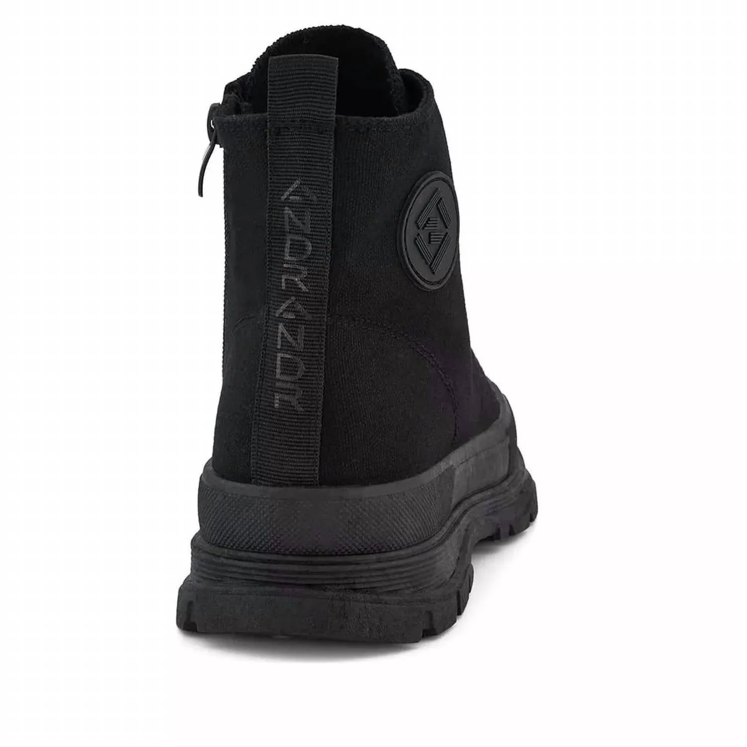 Women's Canvas Sneaker Booties With Side Zipper In Black
