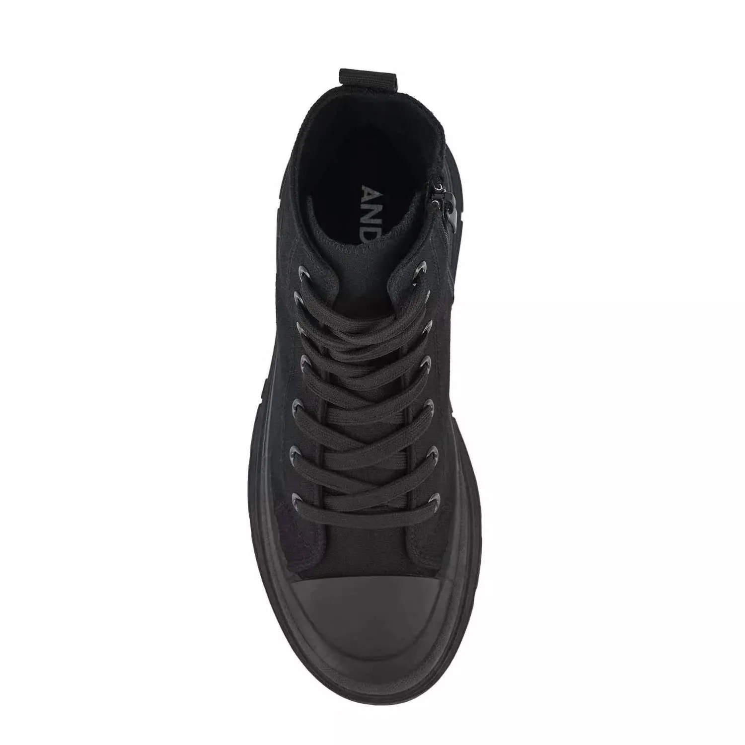 Women's Canvas Sneaker Booties With Side Zipper In Black