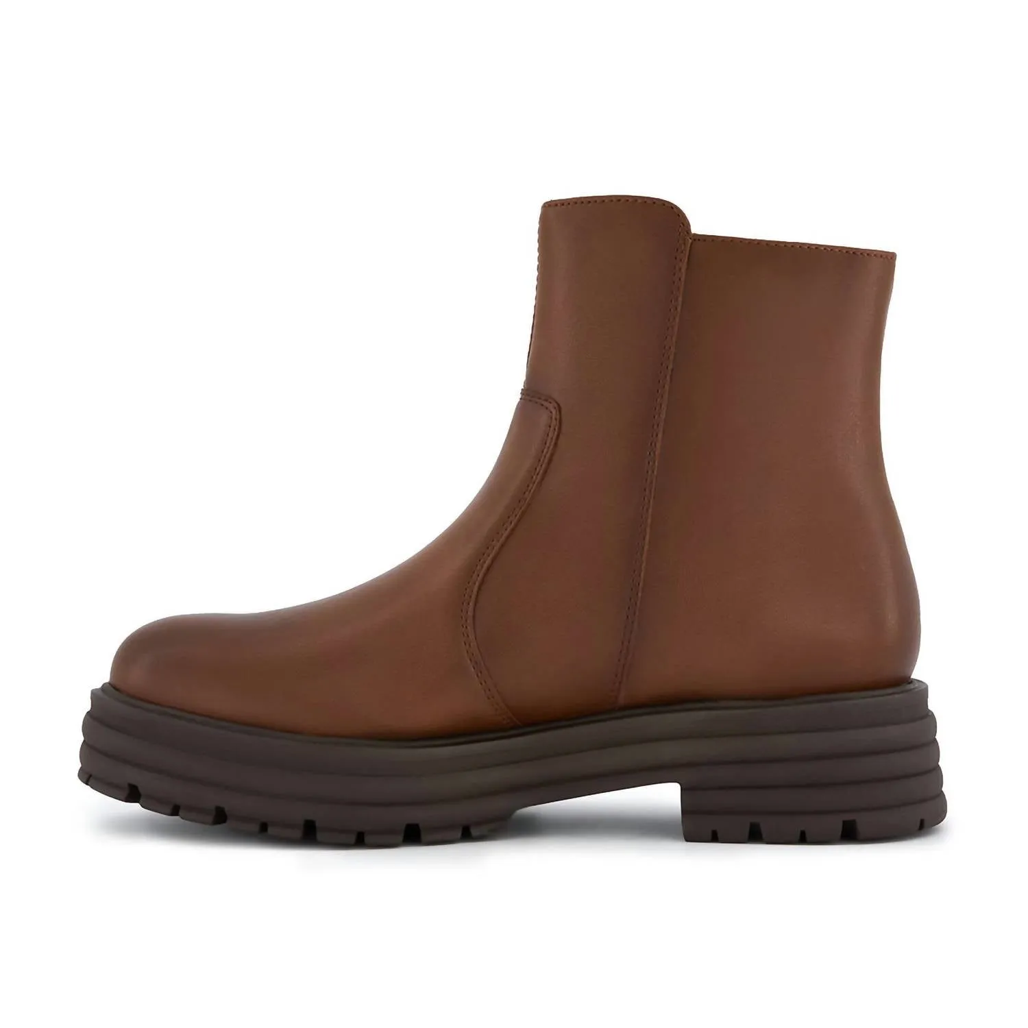 Women's Chelsea Boots With Zipper In Brown