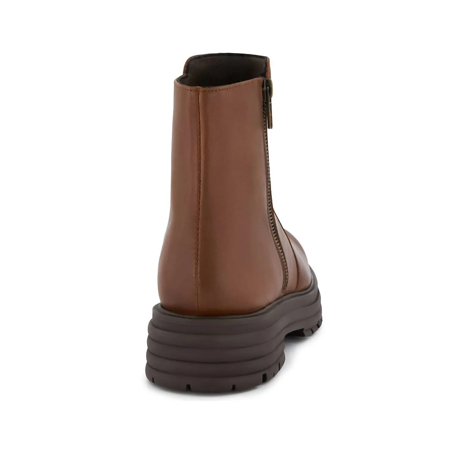 Women's Chelsea Boots With Zipper In Brown