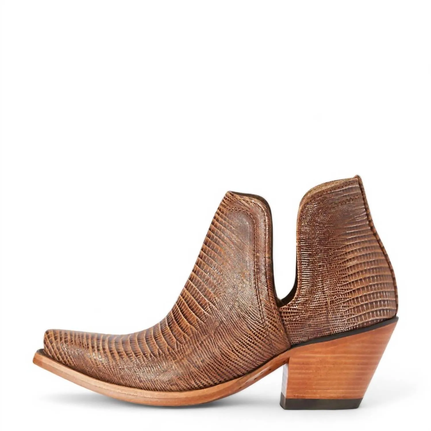 Women's Dixon Bootie In Brown Lizard Print