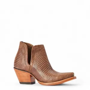 Women's Dixon Bootie In Brown Lizard Print